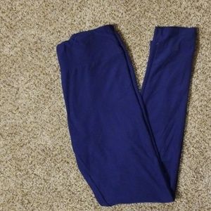 LuLaRoe OS solid navy leggings